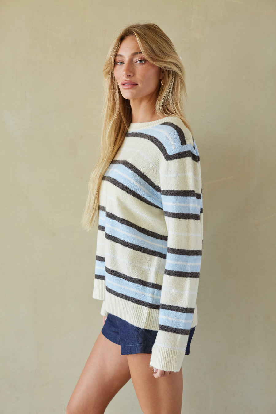 Aidan Striped Crewneck Sweater