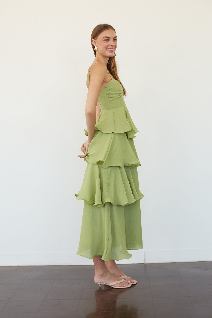 Adina Tiered Ruffle Midi Dress