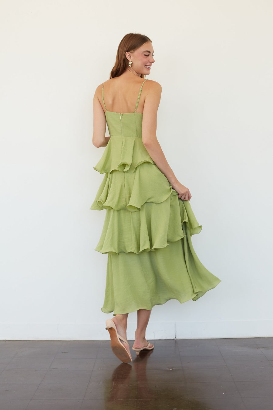 Adina Tiered Ruffle Midi Dress