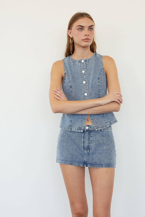 Azelia Denim Mini Skort