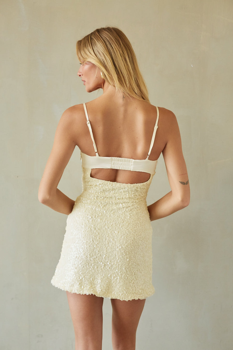 Blossom Satin Sequin Mini Dress