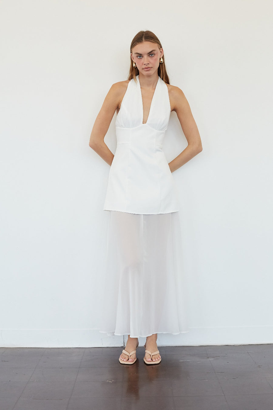 Brittany Halter Chiffon Maxi Dress