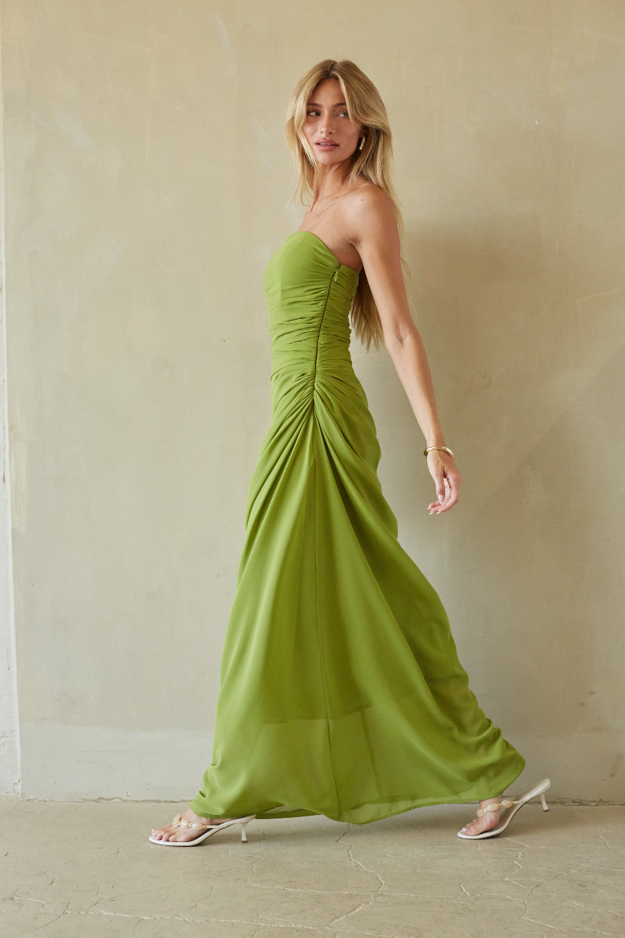 Emmeline Chiffon Ruched Maxi Dress
