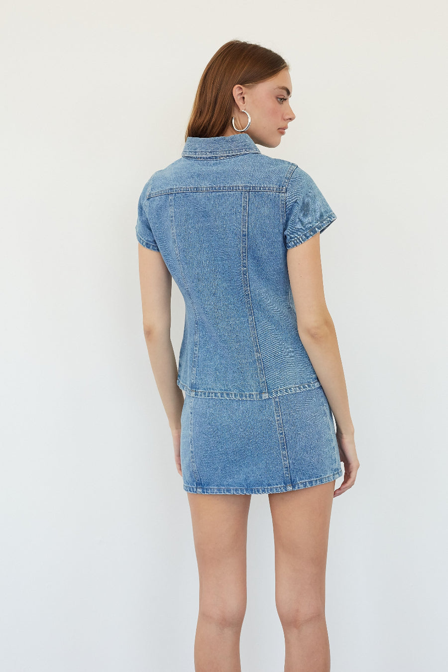 Harlow Denim Button Up Top