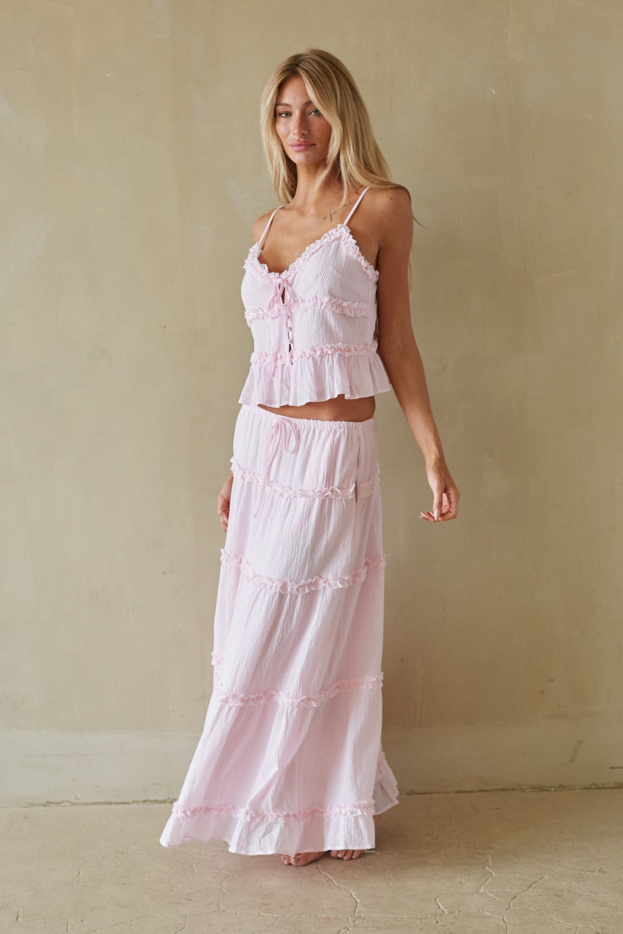 Jada Front Tie Ruffle Top