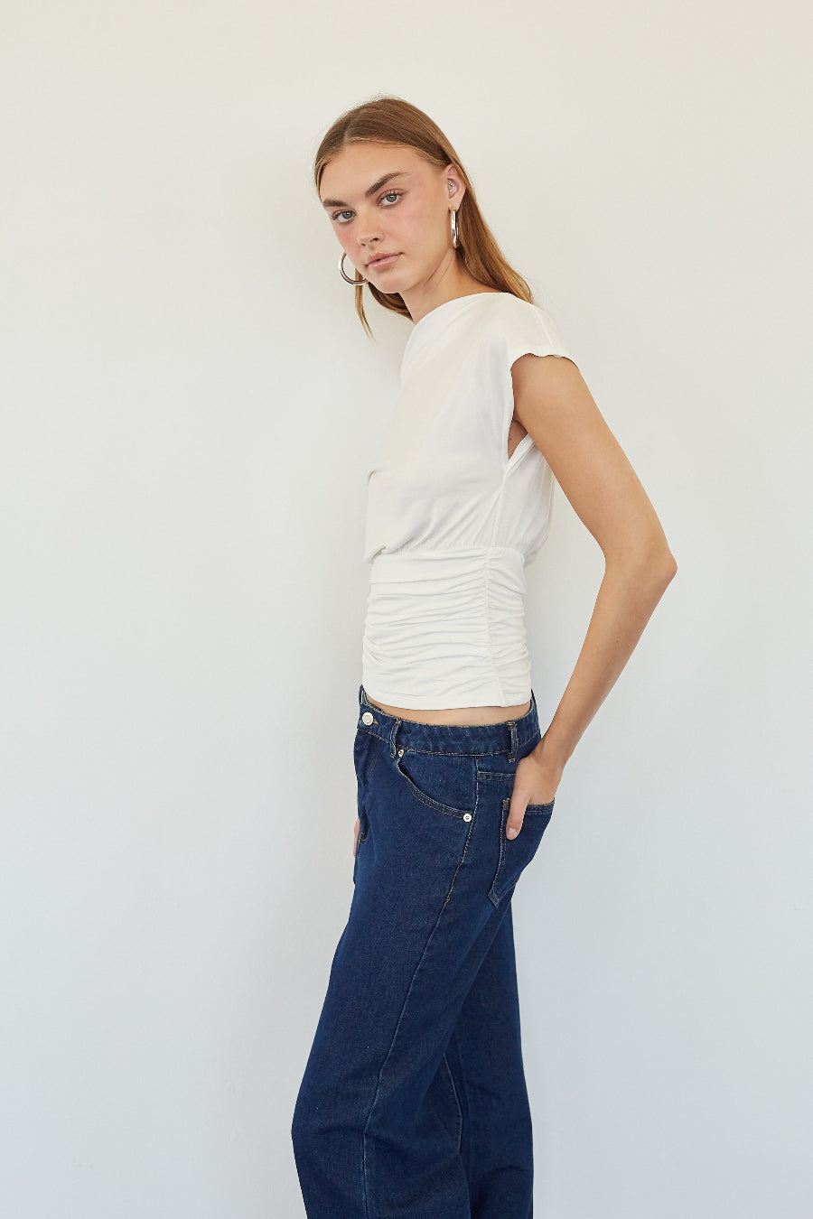 Jadia Off The Shoulder Ruched Top