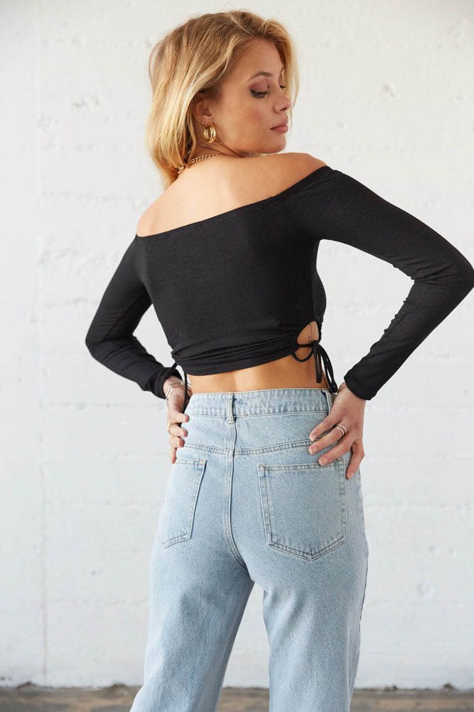 Carmella Off Shoulder Cinched Crop Top