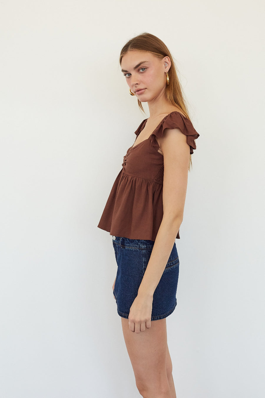 Mabel Babydoll Linen Top