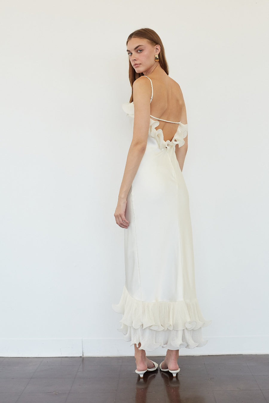 Melanie Ruffle Midi Dress