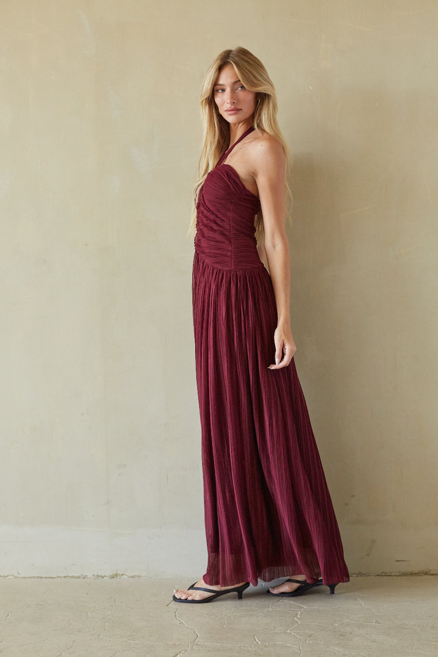 Nadine Keyhole Halter Maxi Dress