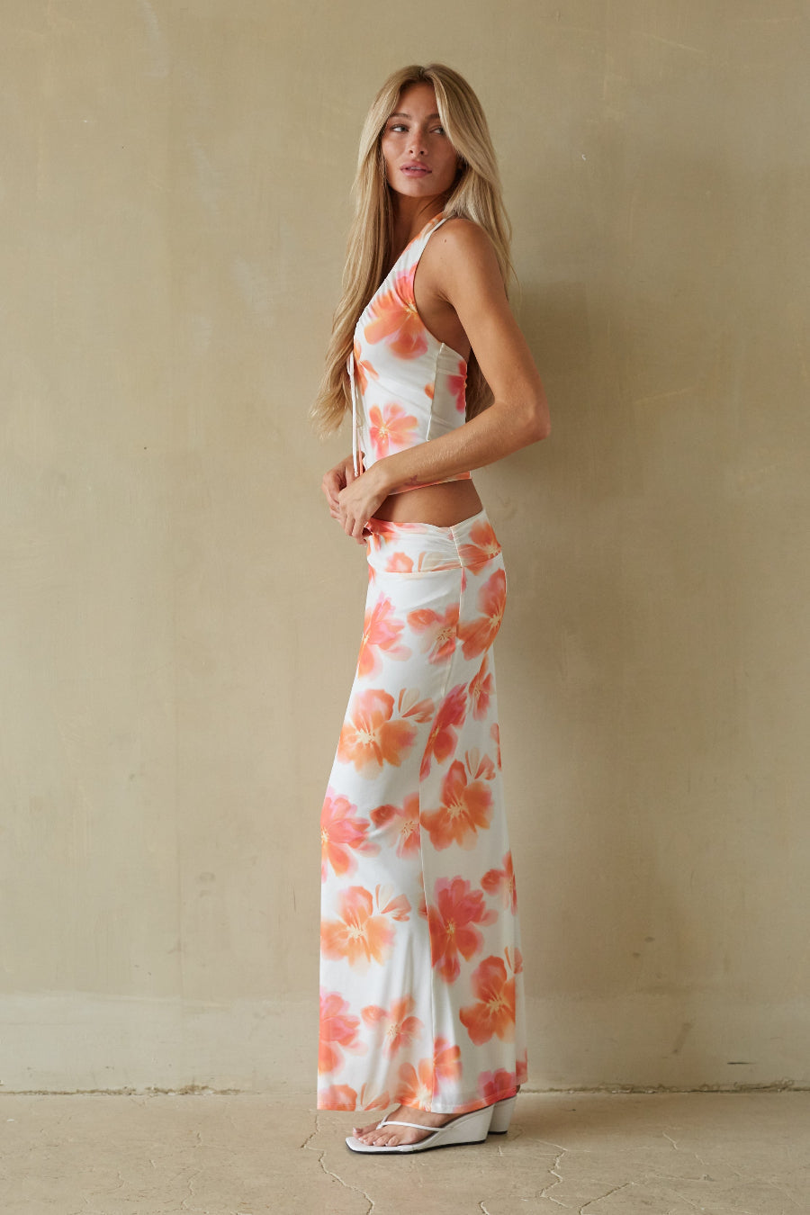 Shanti Floral Mesh Halter Top