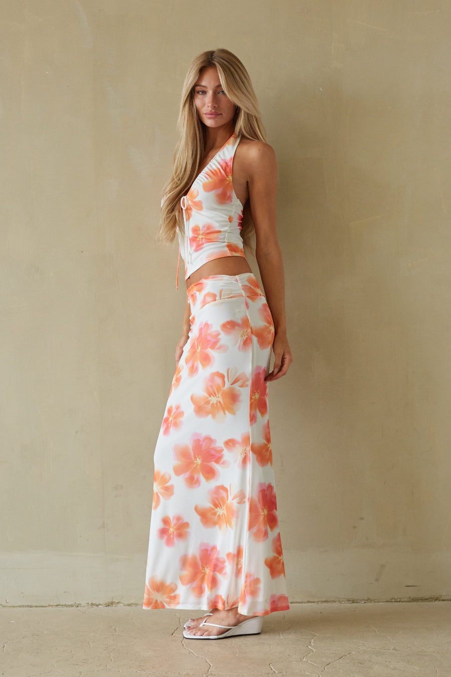 Shanti Floral Mesh Maxi Skirt