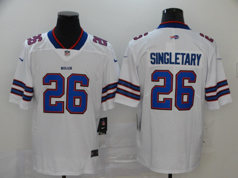 Men’s Buffalo Bills Devin Singletary #26 White Jersey