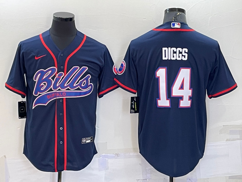 Men’s Buffalo Bills Stefon Diggs #14 Navy Jersey Joint Edition