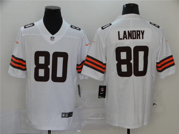 Men’s Cleveland Browns #80 Jarvis Landry Nike White Vapor Limited Jersey