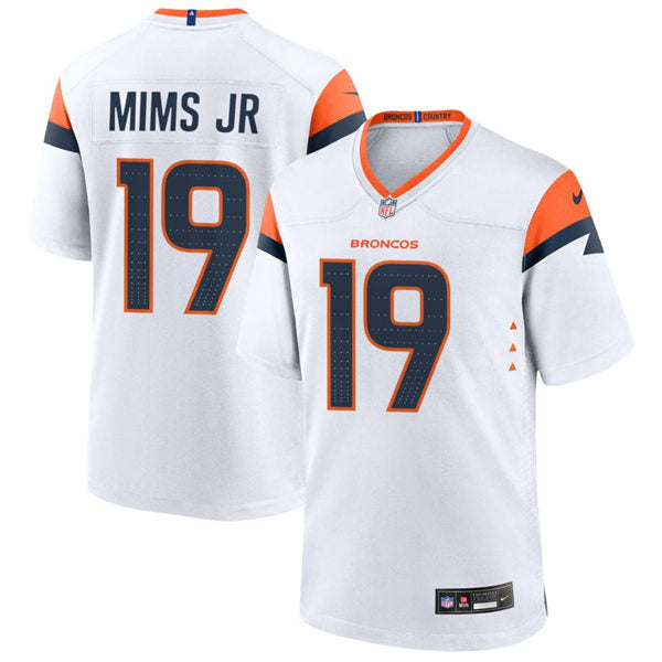 Mens Denver Broncos #19 Marvin Mims Jr. Nike White Vapor F.U.S.E. Limited Jersey