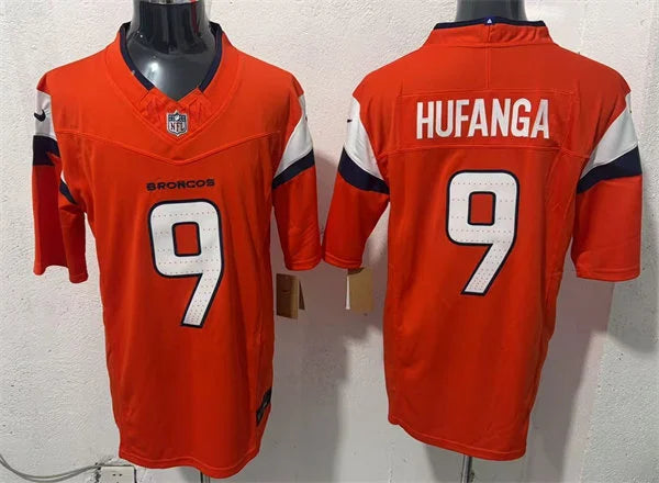 Mens Denver Broncos #9 Talanoa Hufanga Nike Orange Vapor F.U.S.E. Limited Player Jersey
