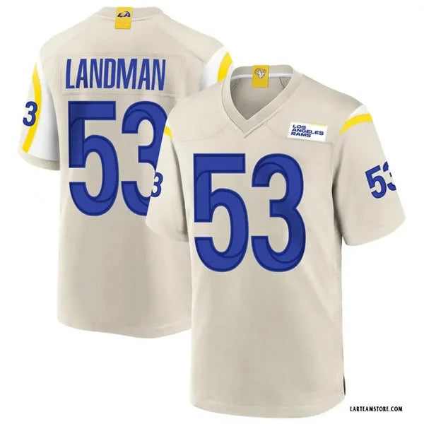 Mens Los Angeles Rams #53 Nate Landman Nike Bone Vapor Vapor F.U.S.E. Limited Jersey