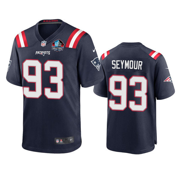 Mens New England Patriots #93 Richard Seymour Nike Navy 2022 hall of fam Jersey