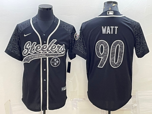 Men’s Pittsburgh Steelers T.J. Watt #90 Black Retired RFLCTV Limited Jersey Joint edition