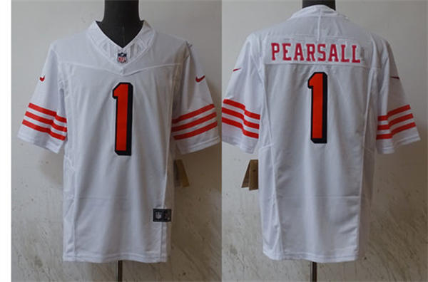 Mens San Francisco 49ers #1 Ricky Pearsall White Alternate F.U.S.E. Vapor Limited Jersey