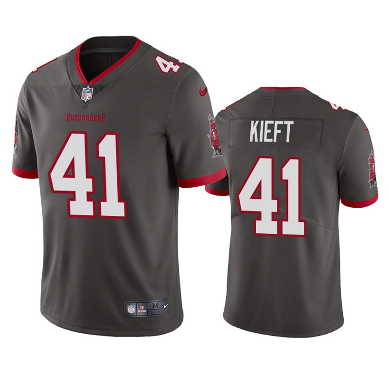 Mens Tampa Bay Buccaneers #41 Ko Kieft Nike Pewter Alternate Vapor Limited Player Jersey