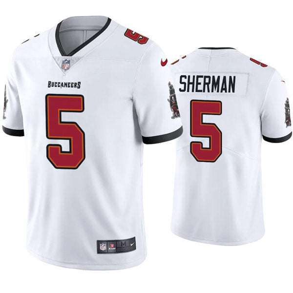 Mens Tampa Bay Buccaneers #5 Richard Sherman Nike Road White Vapor Limited Jersey