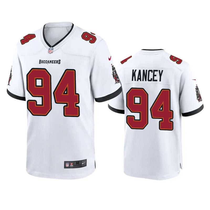 Mens Tampa Bay Buccaneers #94 Calijah Kancey Nike Away White Vapor Limited Player Jersey